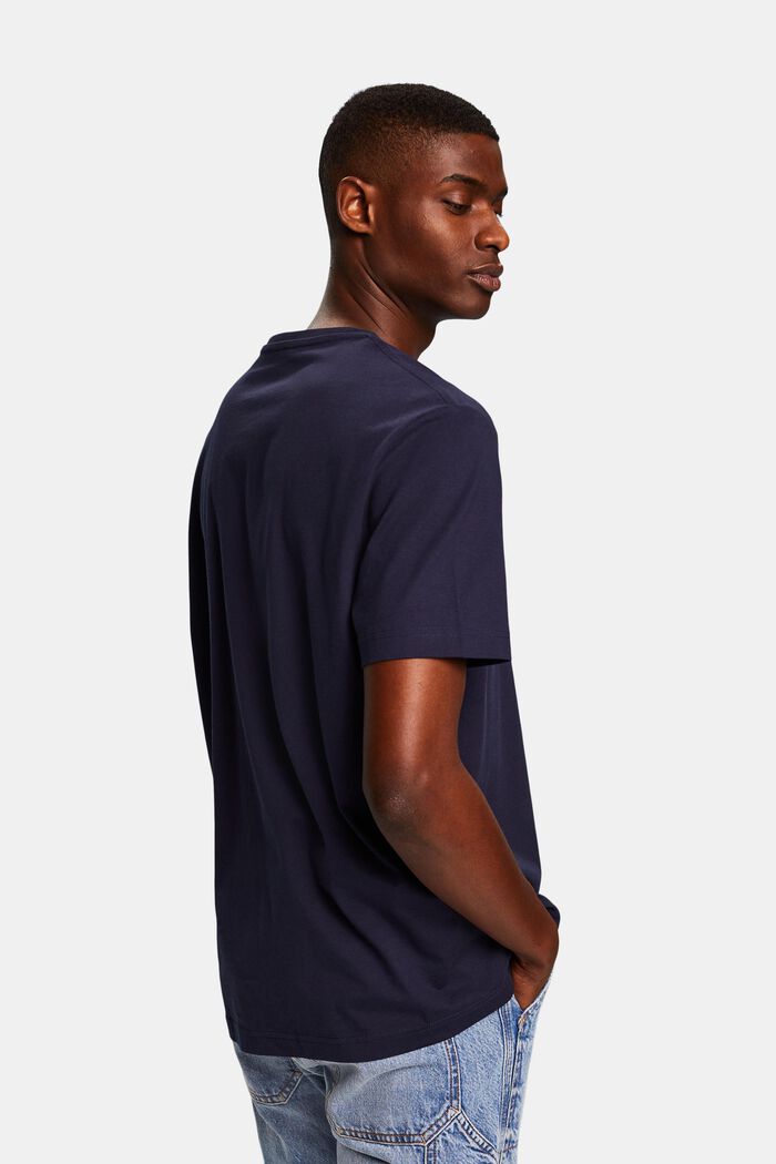 T-shirt col ras-du-cou en jersey de coton Pima, NAVY, detail image number 2