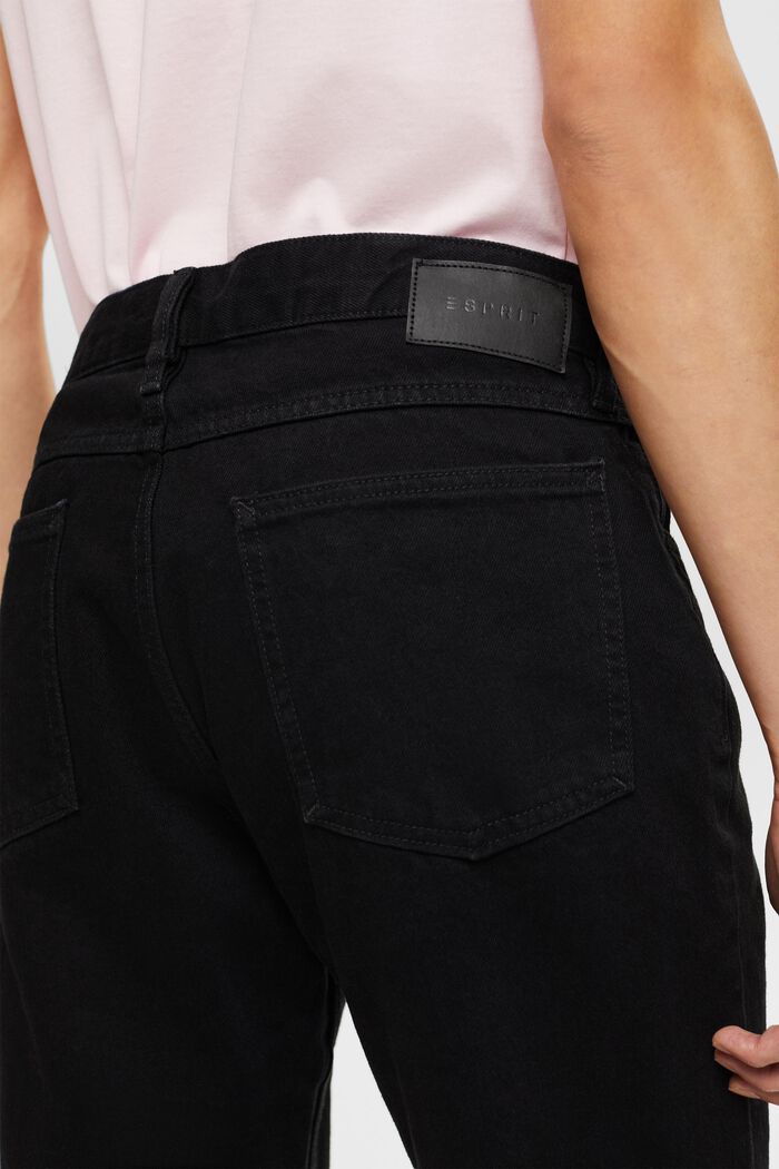 Jeans met rechte pijpen van duurzaam katoen, BLACK DARK WASHED, detail image number 4