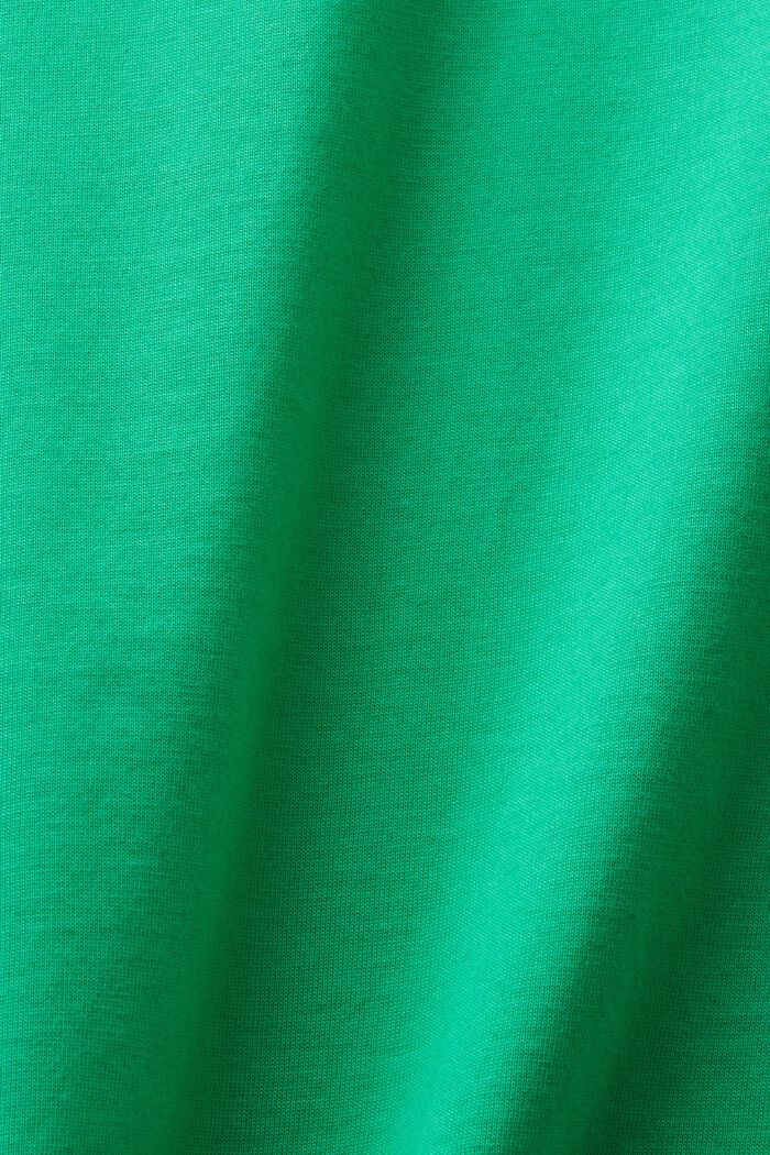 T-shirt van pimakatoen met ronde hals, GREEN, detail image number 5