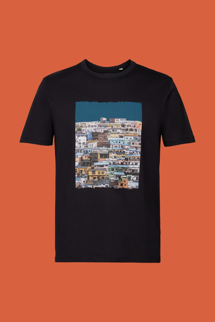 Jersey T-shirt met print, 100% katoen, BLACK, detail image number 6