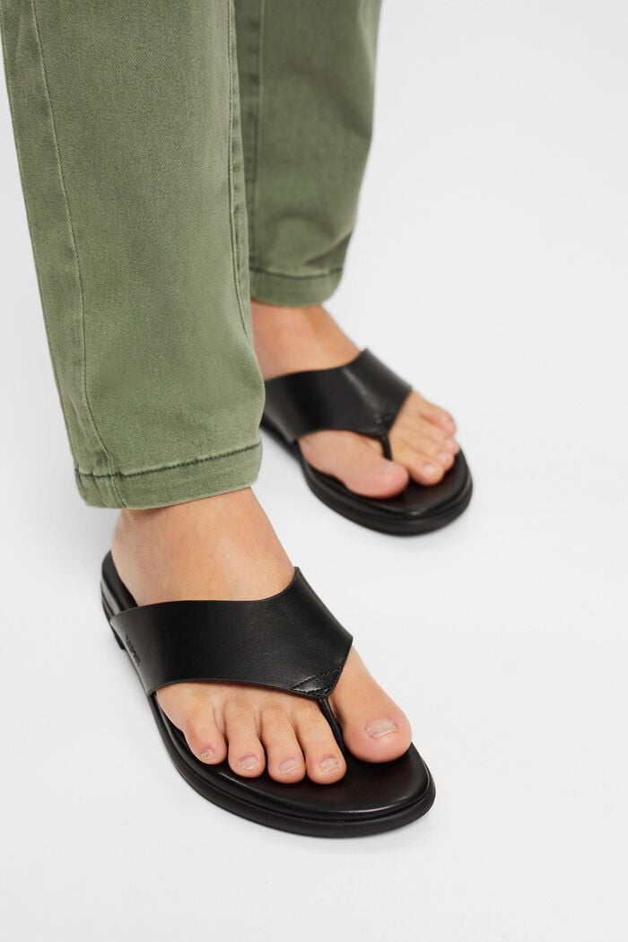 Sandales à entredoigts en similicuir, BLACK, detail image number 3