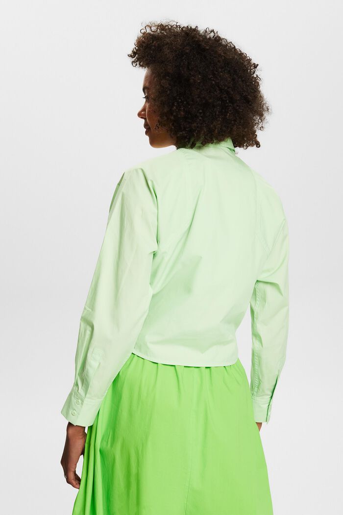 Cropped shirt met strik op de voorkant, LIGHT GREEN, detail image number 2