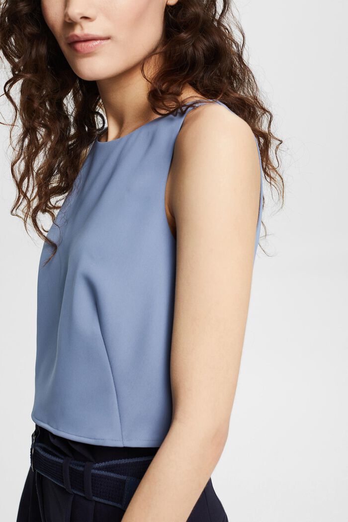 Gerecycled: cropped top, GREY BLUE, detail image number 0