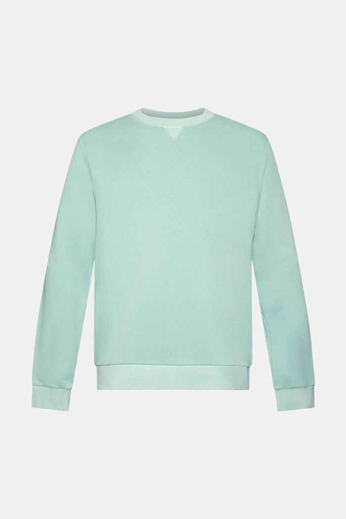 Effen sweatshirt met regular fit, LIGHT AQUA GREEN, detail image number 5
