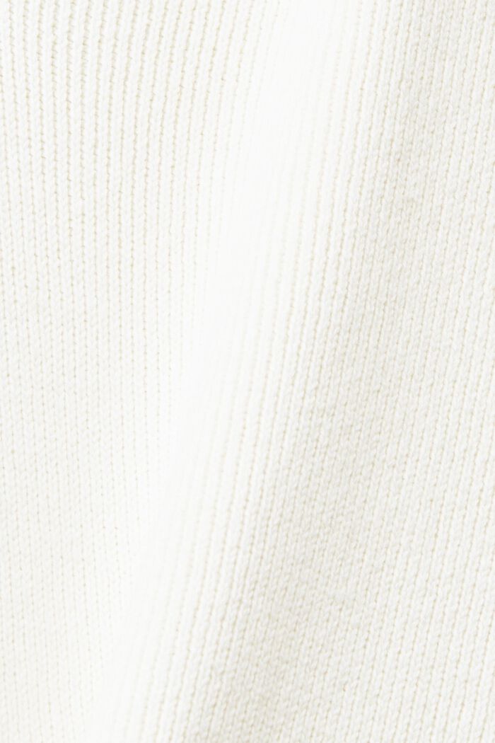 Pull-over en coton durable à encolure en V, OFF WHITE, detail image number 5