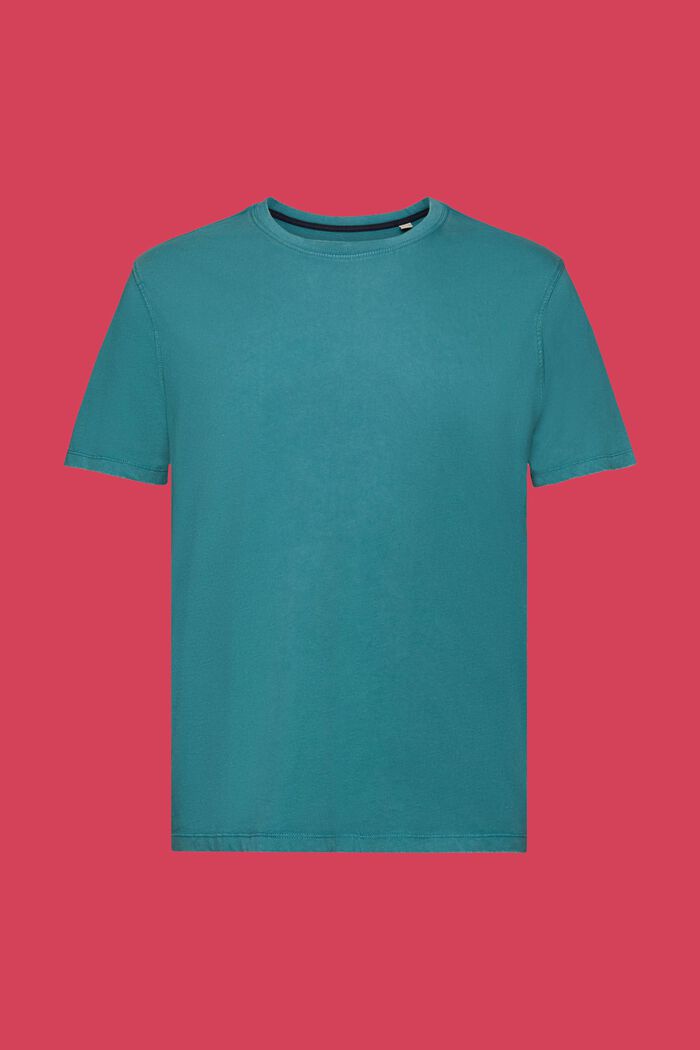 Garment-dyed jersey T-shirt, 100% katoen, TEAL BLUE, detail image number 5