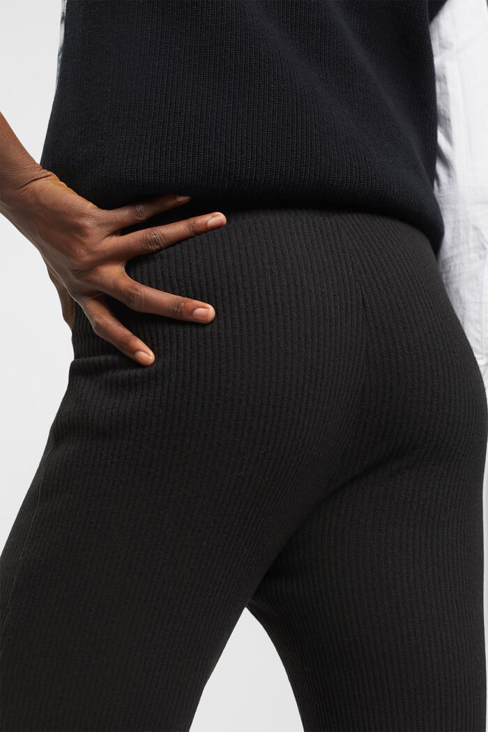 Pantalon en maille côtelée, BLACK, detail image number 4