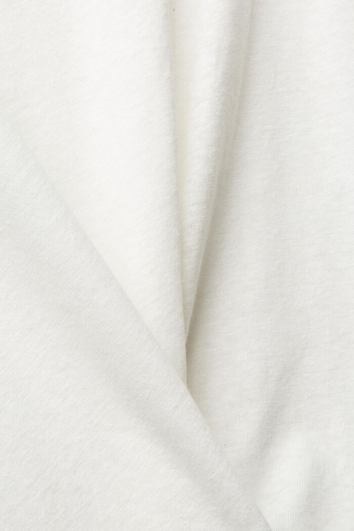 Modèle CURVY à teneur en lin : t-shirt basique, OFF WHITE, detail image number 1
