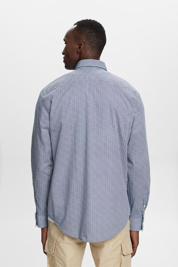 Katoenen overhemd met print en een relaxed fit, GREY BLUE, detail image number 3