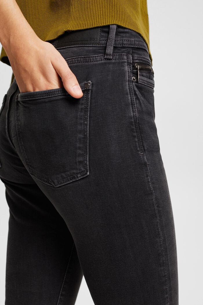 Jeans met wijde pijpen, BLACK DARK WASHED, detail image number 4