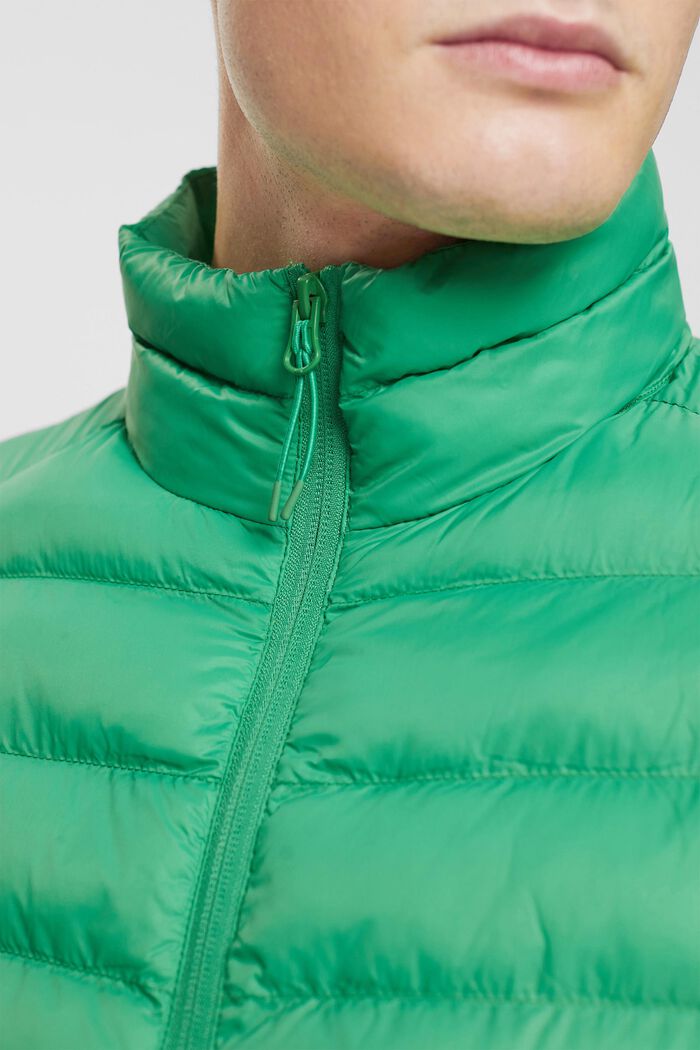 Gewatteerde jas met hoge hals, GREEN, detail image number 0