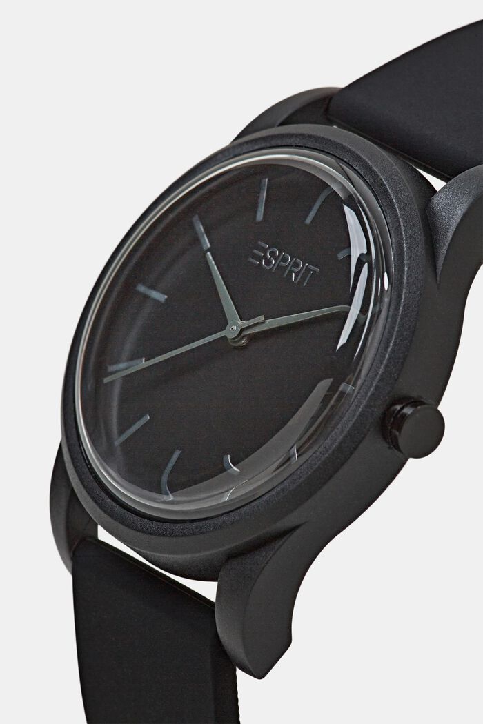 Horloge met rubberen bandje, BLACK, detail image number 1