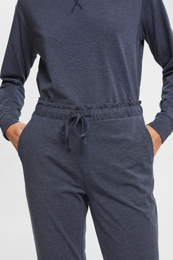Jersey broek met elastische band, NAVY, detail image number 0