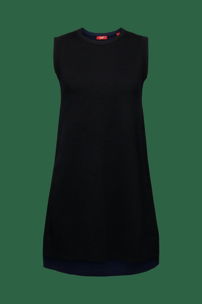 Mouwloze mini-jurk van wolmix, BLACK, detail image number 6