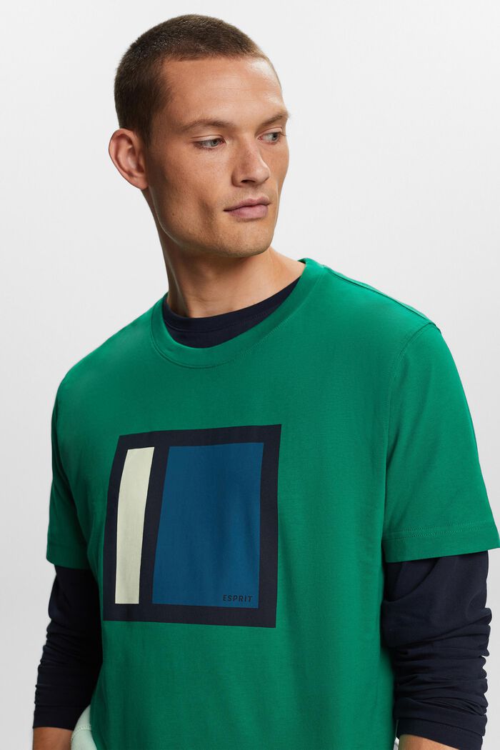 T-shirt en jersey à imprimé, 100 % coton, DARK GREEN, detail image number 4
