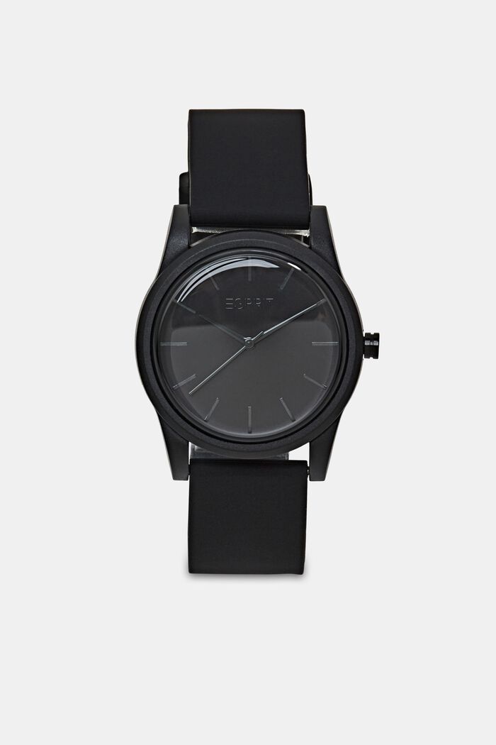 Horloge met rubberen bandje, BLACK, detail image number 0