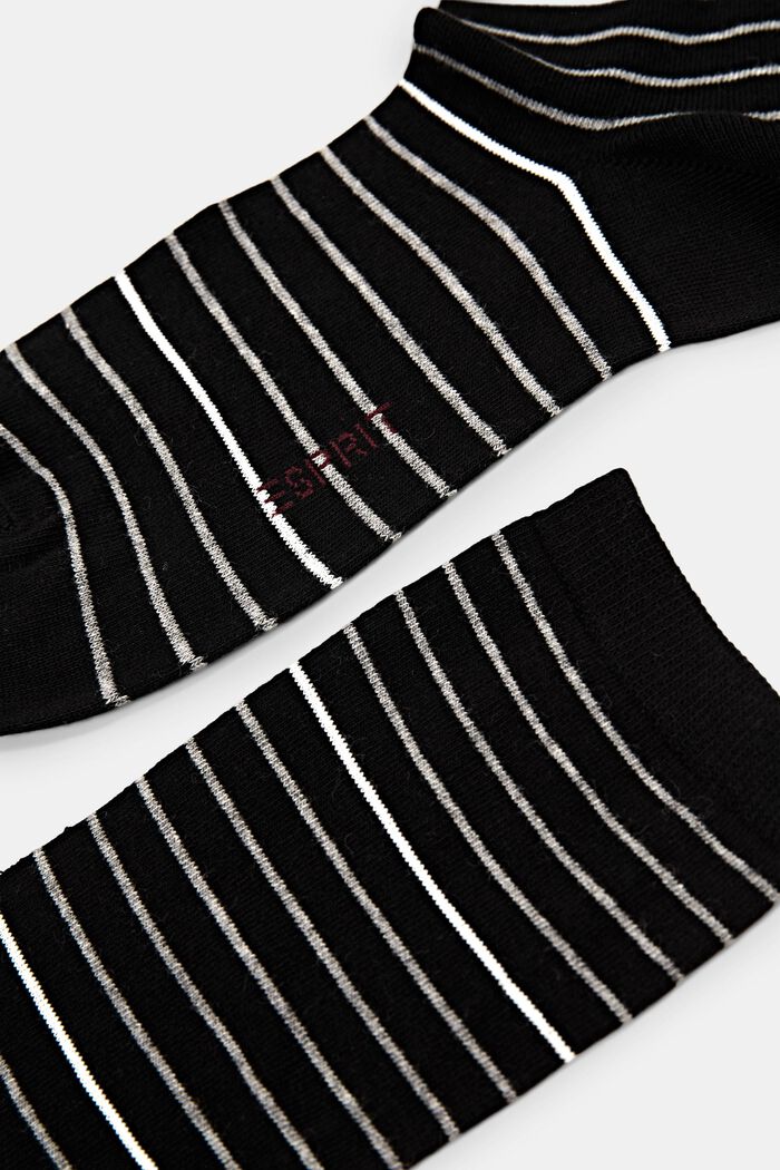 Set van 2 paar gestreepte sokken, organic cotton, BLACK, detail image number 1