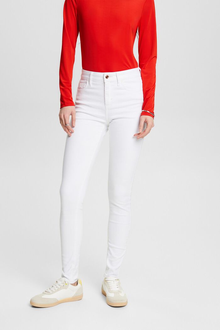 Hoge skinny jeans, WHITE, detail image number 0