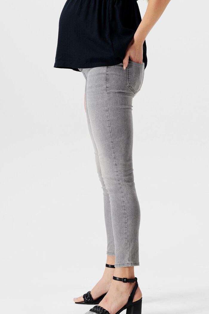 Skinny fit-jeans met band over de buik, GREY DENIM, detail image number 3