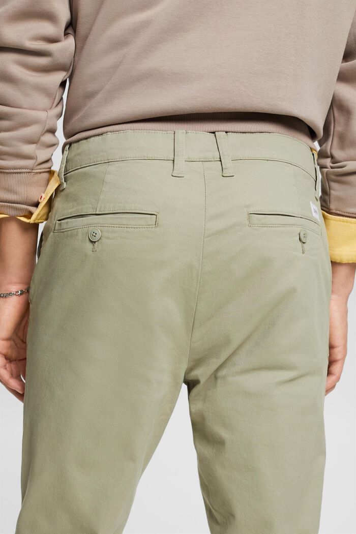 Chino met smalle pijpen, DUSTY GREEN, detail image number 4