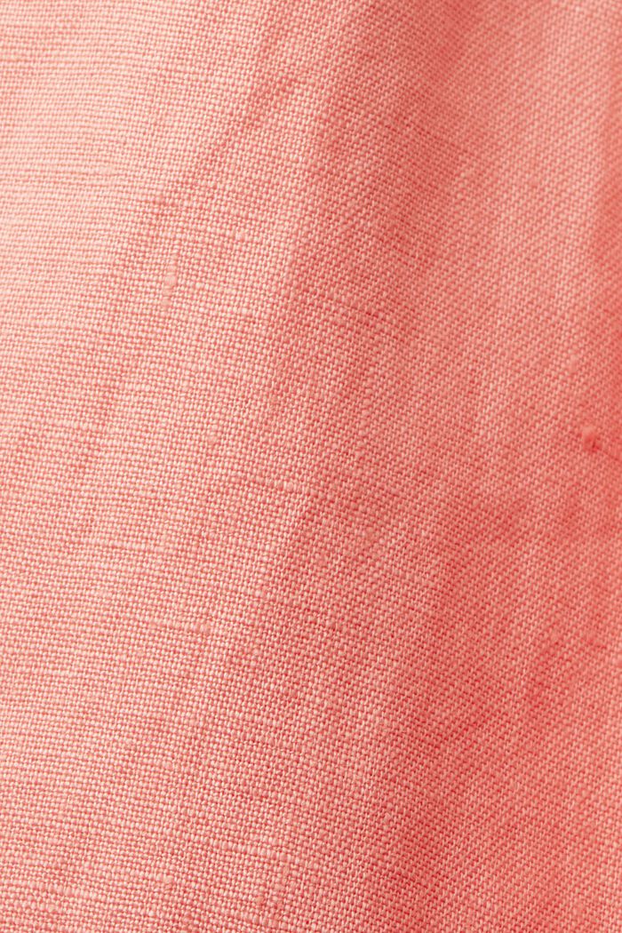 Mouwloze linnen babydoll-blouse, CORAL, detail image number 5
