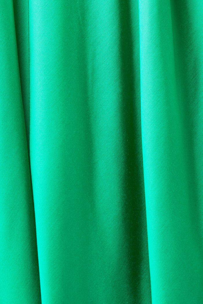 Satijnen mouwloze midi-jurk met ceintuur, GREEN, detail image number 4