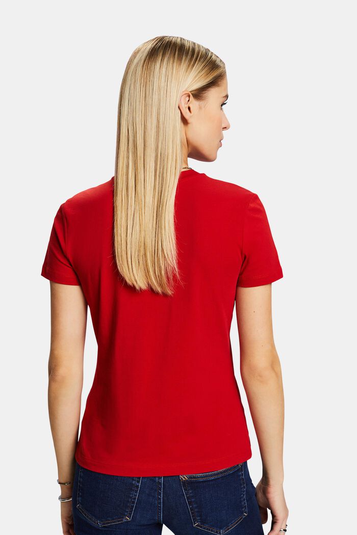 T-shirt met ronde hals, DARK RED, detail image number 2