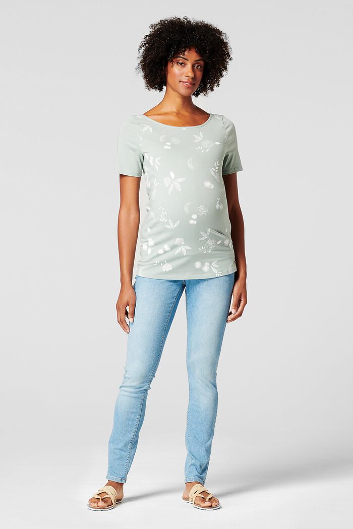 T-shirt orné d´un imprimé, coton biologique, GREY MOSS, overview