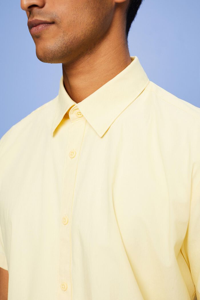 Buttondown-overhemd met korte mouwen, LIGHT YELLOW, detail image number 2