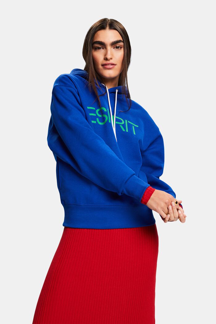 Uniseks hoodie van fleece met logo, BRIGHT BLUE, detail image number 0