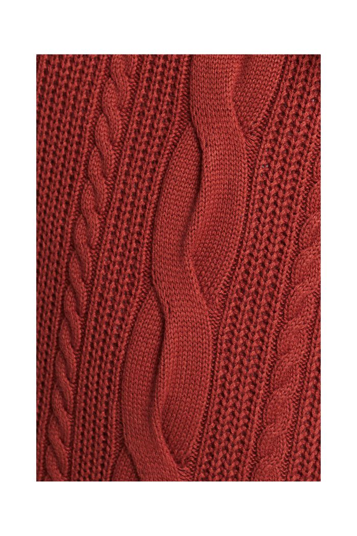 Robe-pull en maille torsadée de laine mélangée, RUST BROWN, detail image number 5