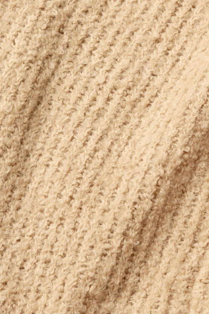 Bouclé trui met wol en alpaca, SAND, detail image number 5