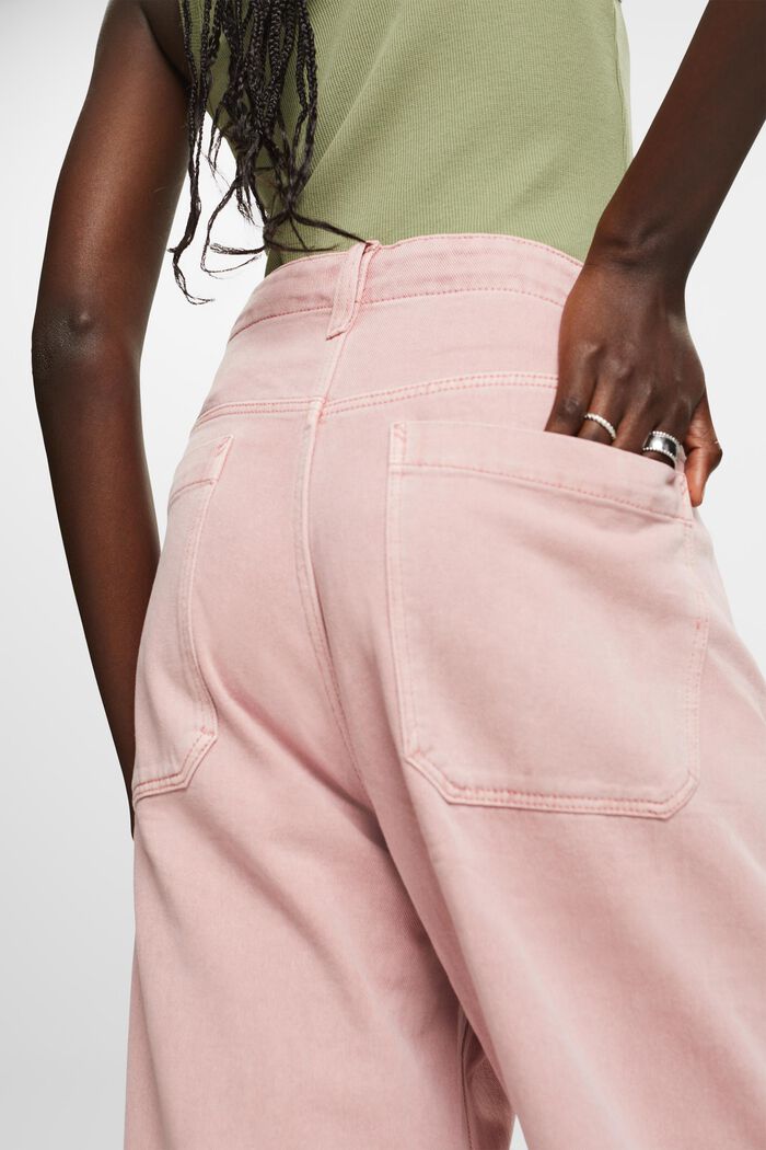 Pantalon en twill à jambes larges, 100 % coton, OLD PINK, detail image number 4