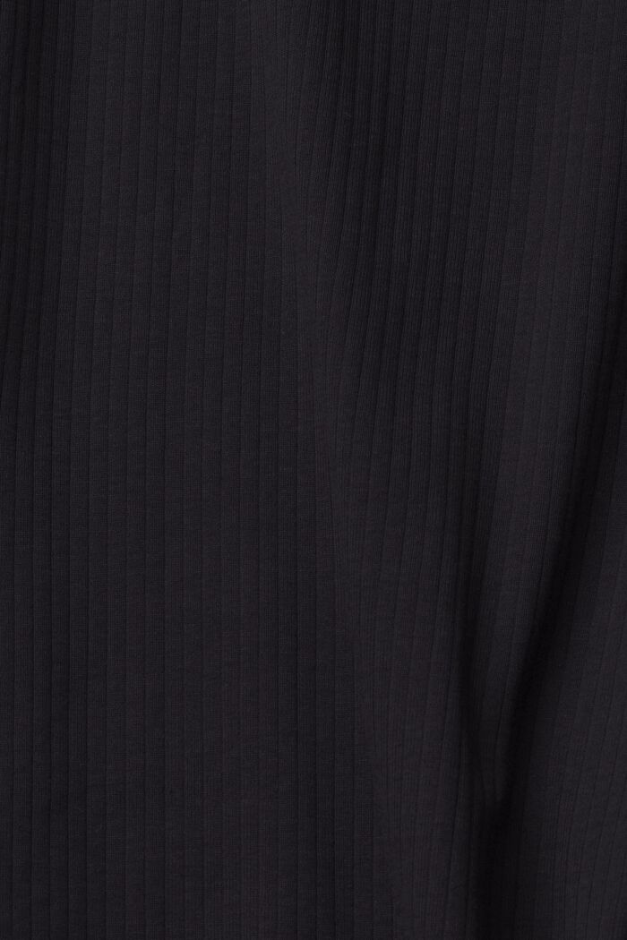 T-shirt à manches longues côtelé en deux parties, BLACK, detail image number 4