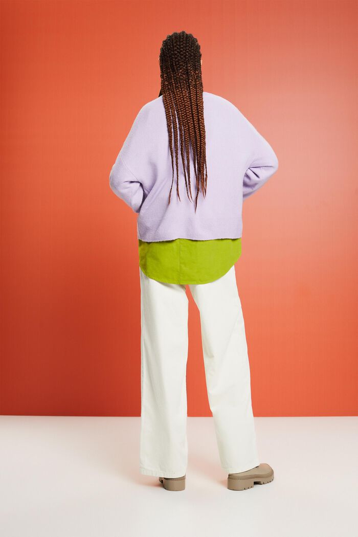 Pantalon en velours côtelé à jambes larges et taille haute, ICE, detail image number 3