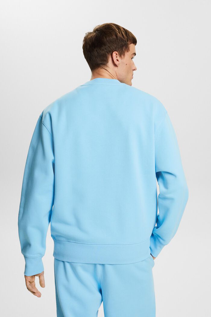 Uniseks sweatshirt van katoen-fleece met logo, LIGHT TURQUOISE, detail image number 3