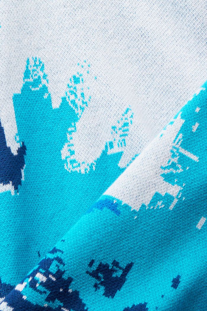 Zip court à motif ondulé, BLUE, detail image number 5