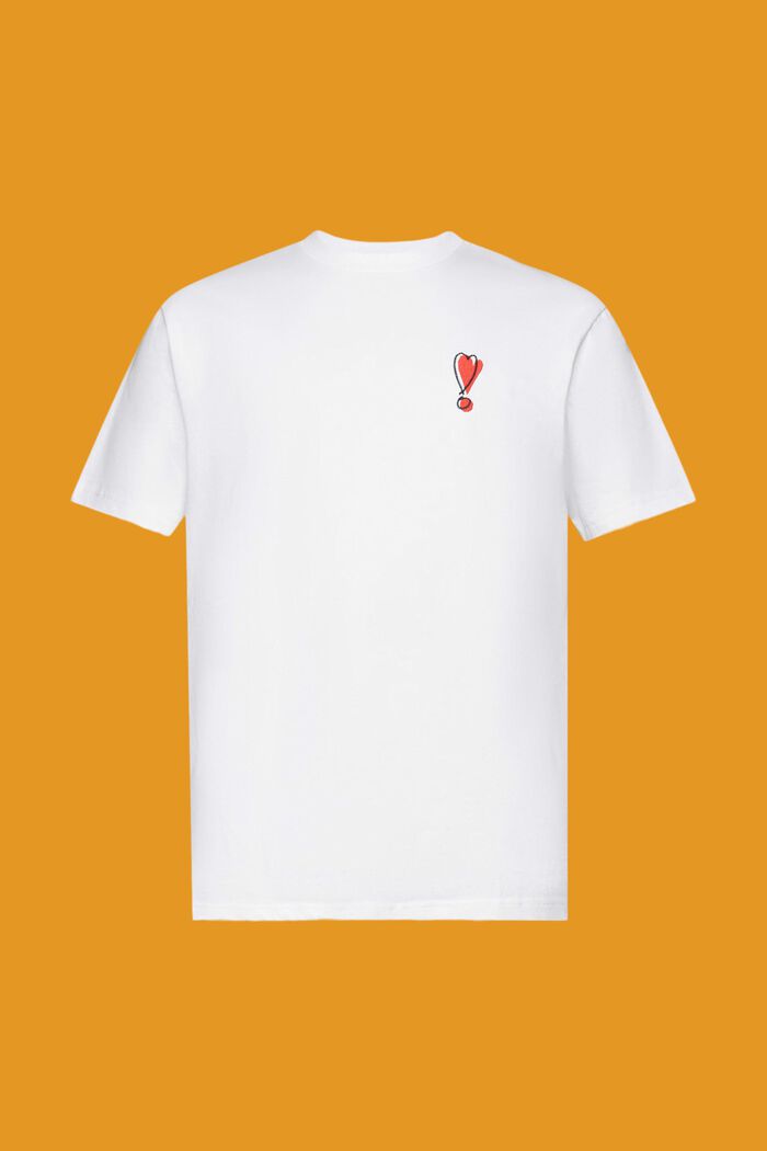 T-shirt en coton durable à motif cœur, WHITE, detail image number 6