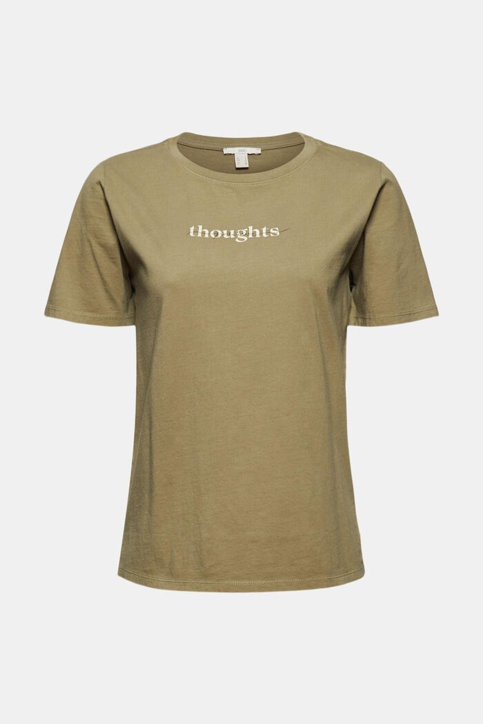 T-shirt met print, 100% organic cotton, LIGHT KHAKI, detail image number 6