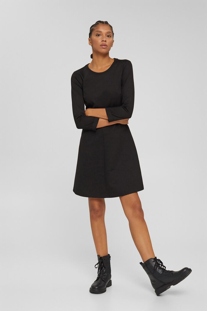 Jersey jurk met LENZING™ ECOVERO™, BLACK, detail image number 6
