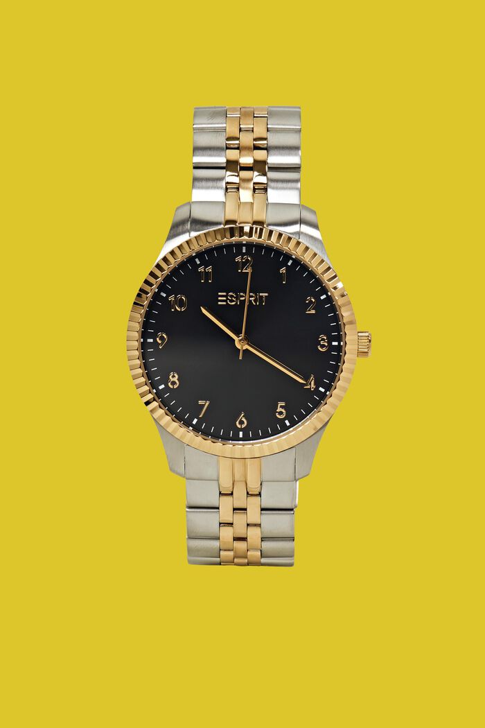 Edelstalen horloge met tweekleurig bandje, GOLD, detail image number 0