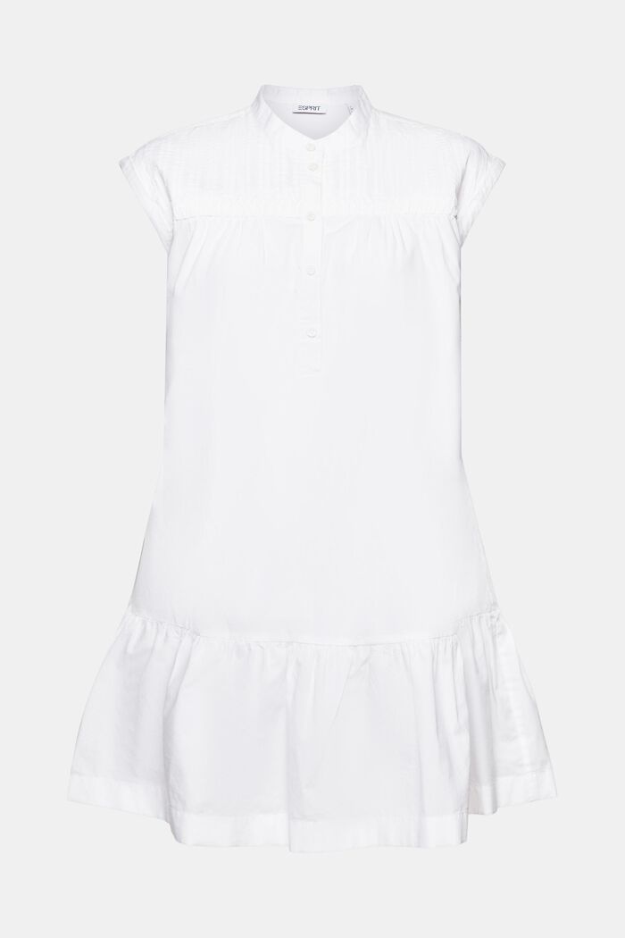 Mouwloze mini-jurk met volants aan de zoom, WHITE, detail image number 6