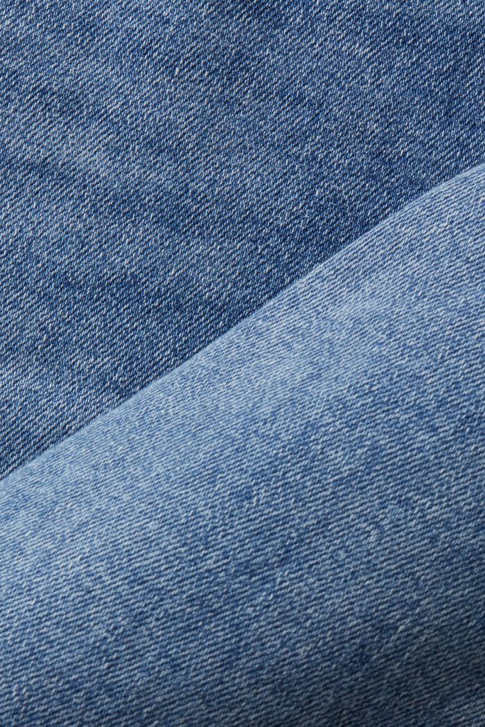 En matière recyclée : le jean droit à taille mi-haute, BLUE LIGHT WASHED, detail image number 6