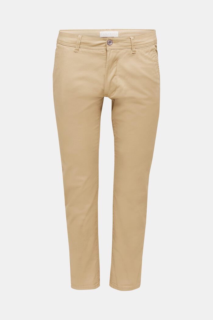 Pantalon chino en coton stretch, BEIGE, detail image number 0