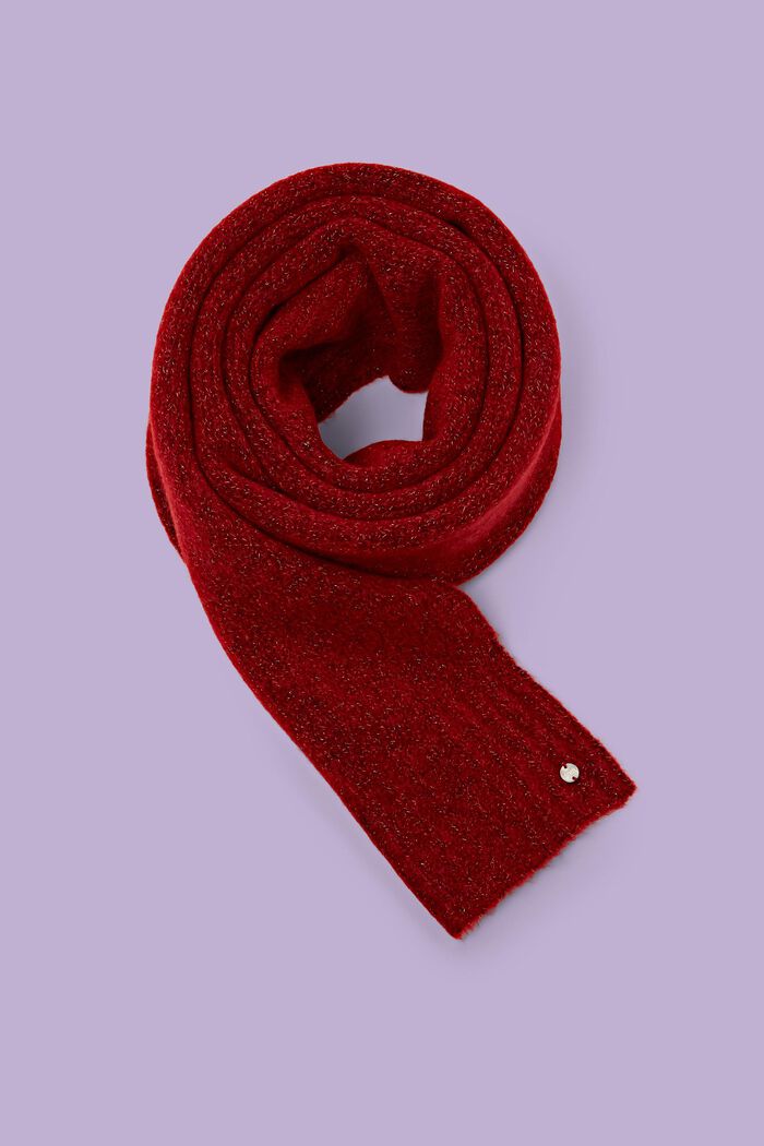 Sjaal uit een mix van mohairwol, DARK RED, detail image number 0