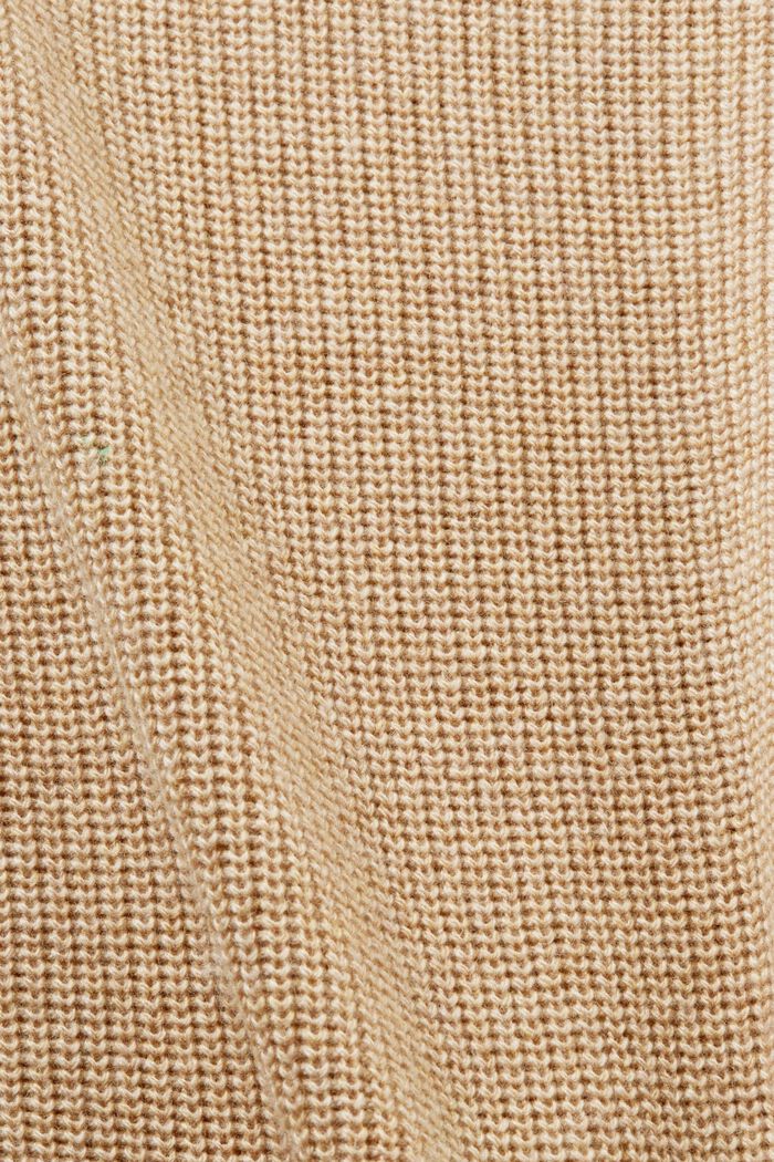 Ribgebreid, mouwloos vest van wolmix, SAND, detail image number 5