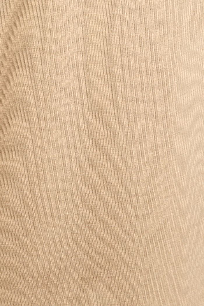 T-shirt van pima katoen-jersey met ronde hals, BEIGE, detail image number 4
