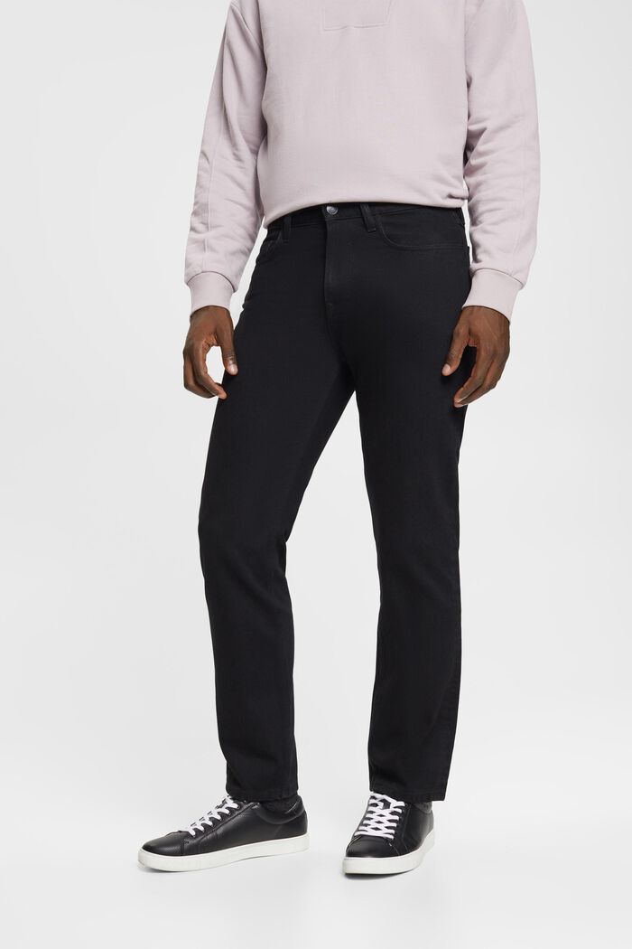 Jeans met rechte pijpen van duurzaam katoen, BLACK DARK WASHED, detail image number 0