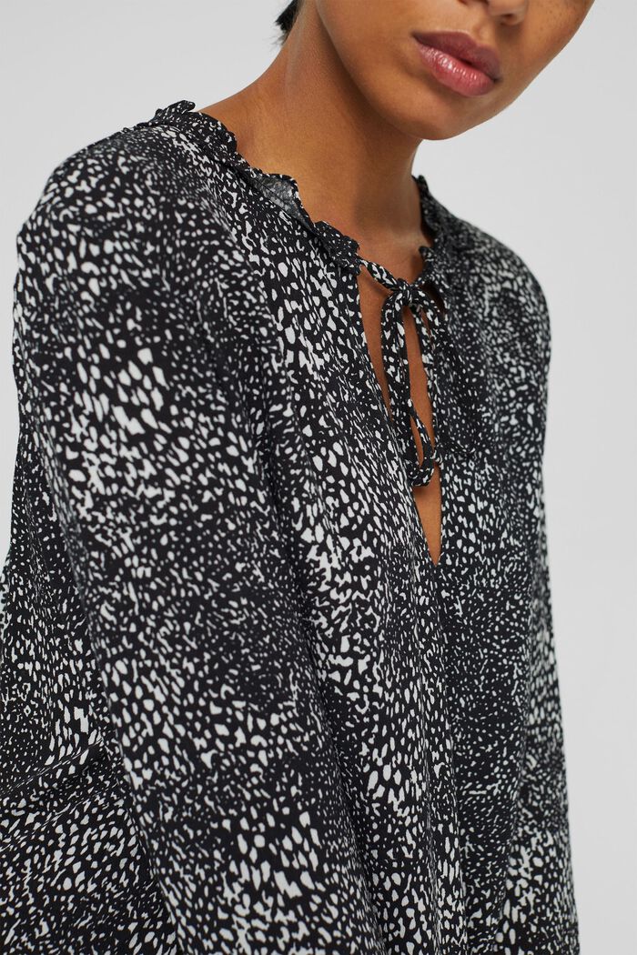 Crêpe blouse van LENZING™ ECOVERO™, BLACK, detail image number 2