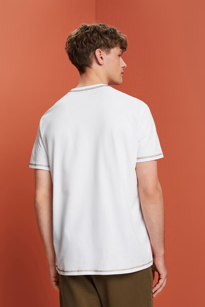 T-shirt en jersey orné de coutures contrastantes, WHITE, detail image number 3